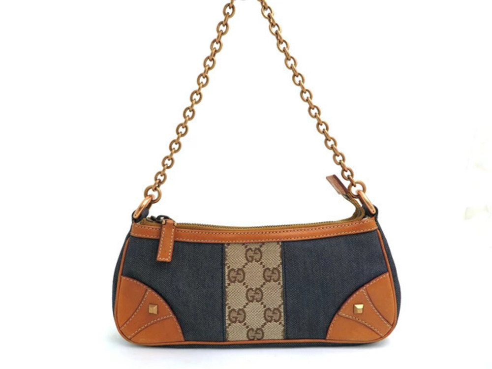 Gucci bag accessory Pouch Clutch shoulder GG canvas calfskin